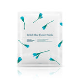 Relief Blue Flower Mask - koreanblossom