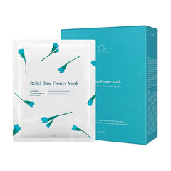 Relief Blue Flower Mask - koreanblossom
