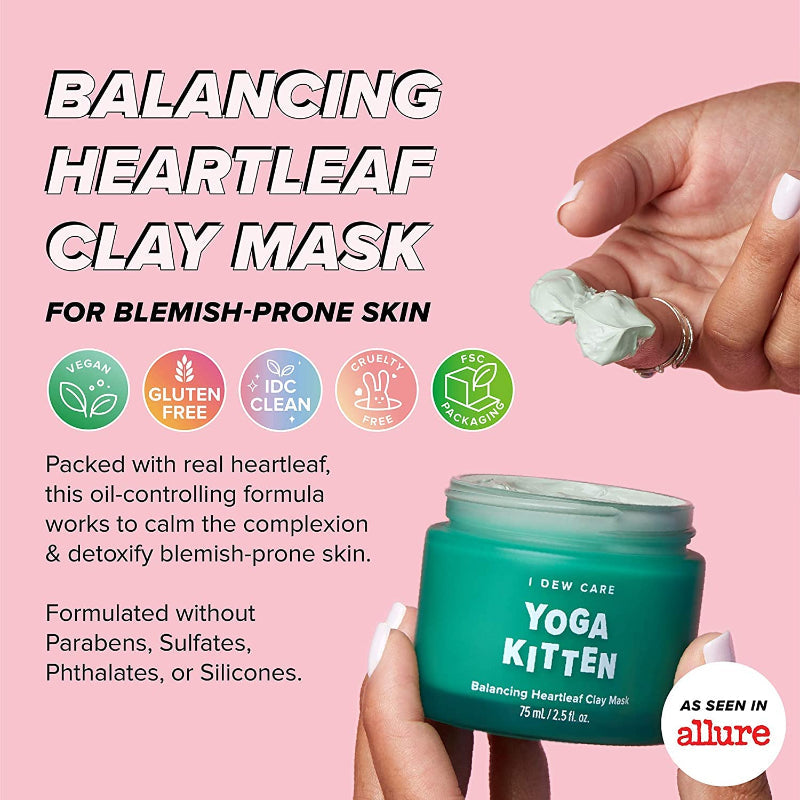Yoga Kitten Balancing Heartleaf Clay Mask - koreanblossom