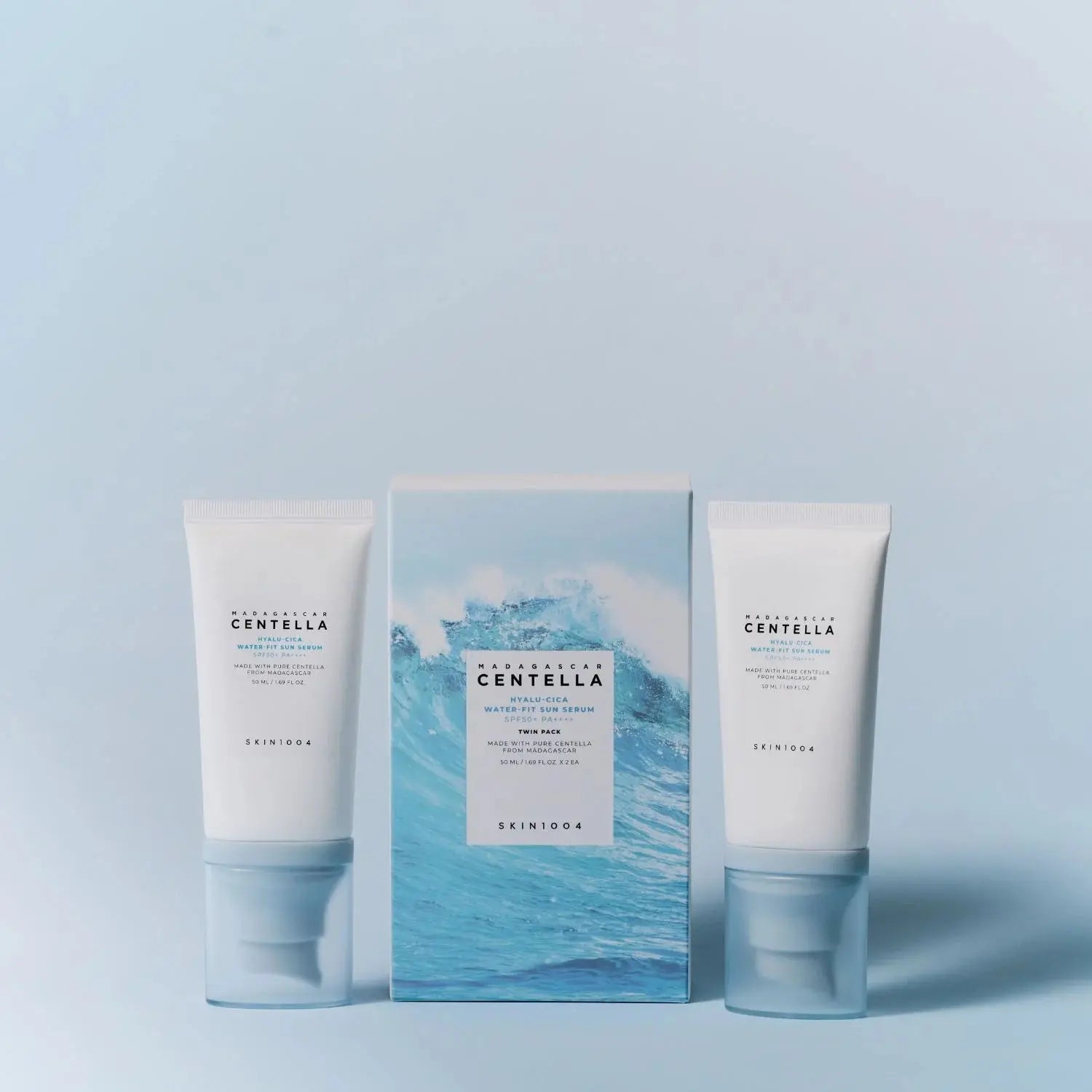 Madagascar Centella Hyalu-Cica Water-Fit Sun Serum Twin Pack SPF50+ - koreanblossom